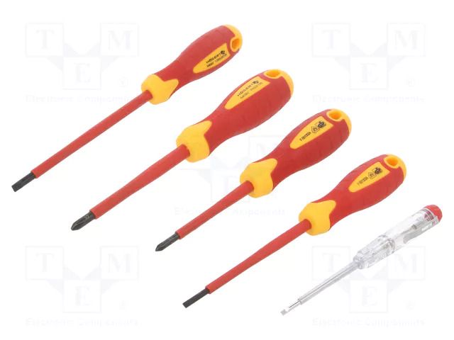 Insulated; Phillips,slot; PH1,PH2,SL 3.5,SL 5.5; 1kVAC; 5pcs. HÖGERT TECHNIK HT1S994