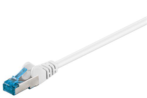 CAT 6A Patch Cable, S/FTP (PiMF), white, 10 m - copper conductor (CU), halogen-free cable sheath (LSZH) 93709