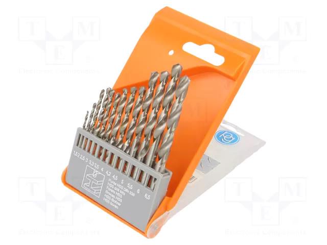 Drill set; for metal; high speed steel; box; 13pcs. PG PROFESSIONAL PG-15.615