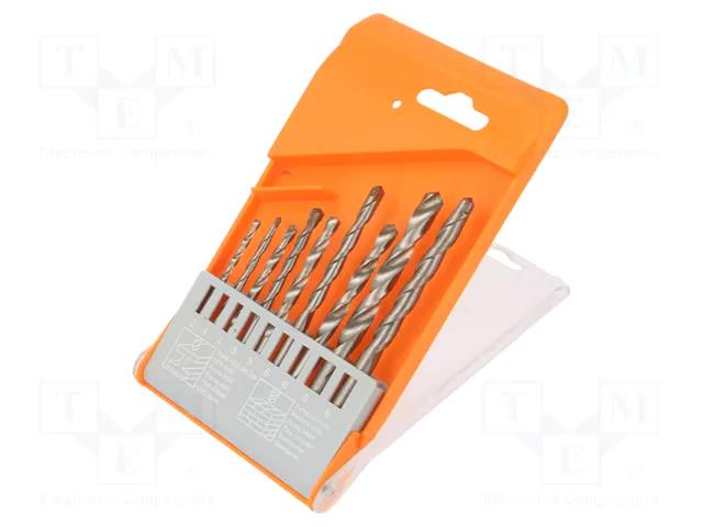 Drill set; for concrete,for metal; box; 9pcs. PG PROFESSIONAL PG-15.630