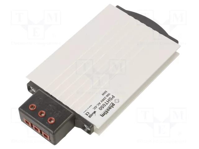 Heater; 50W; 100÷250V; IP20; for DIN rail mounting; 148x80x27mm PLASTIM PSHT050