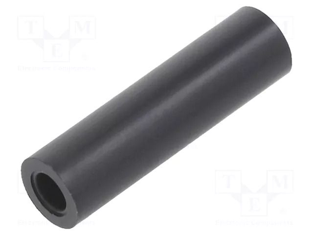 Spacer sleeve; cylindrical; polystyrene; L: 25mm; Øout: 7mm; black FIX&FASTEN TDYS3.6/25
