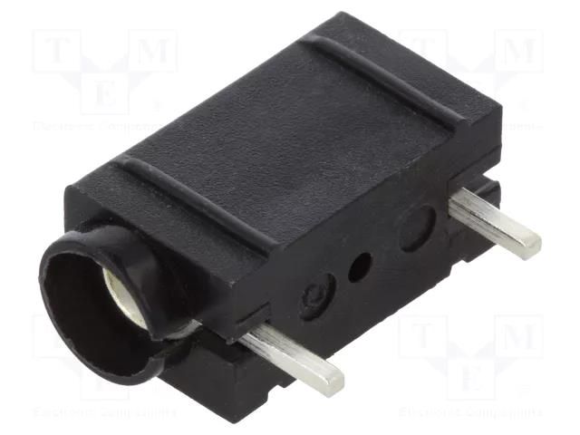 Connector: 4mm banana; socket; 10A; 250VDC; black; silver plated DELTRON 571-0100
