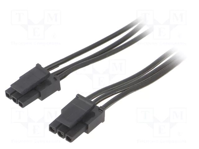 Cable; female-female; PIN: 3; 0.2m; 4A; Insulation: PVC; TLYp ESPE KABX-3PFF-L200