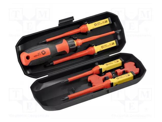 Kit: screwdrivers; insulated; 1kVAC; Phillips,slot; 8pcs. HÖGERT TECHNIK HT1S998