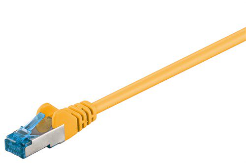 CAT 6A Patch Cable, S/FTP (PiMF), yellow, 0.25 m - copper conductor (CU), halogen-free cable sheath (LSZH) 94134