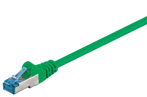 CAT 6A Patch Cable, S/FTP (PiMF), green, 0.25 m - copper conductor (CU), halogen-free cable sheath (LSZH) 94140