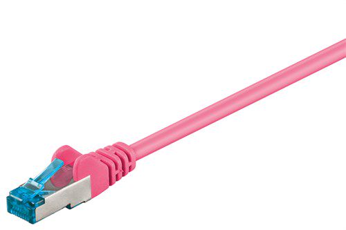 CAT 6A Patch Cable, S/FTP (PiMF), magenta, 0.25 m - copper conductor (CU), halogen-free cable sheath (LSZH) 94143