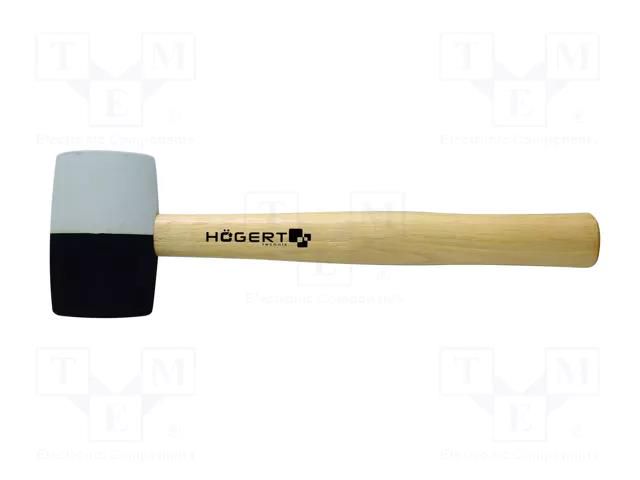 Hammer; 450g; round; wood (ash); with a soft-face HÖGERT TECHNIK HT3B044