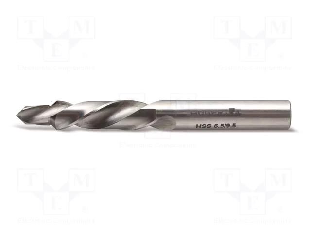 Drill bit; for wood,two-step; Ø: 6.5mm,9.5mm; L: 85mm; M35 steel HÖGERT TECHNIK HT6D330