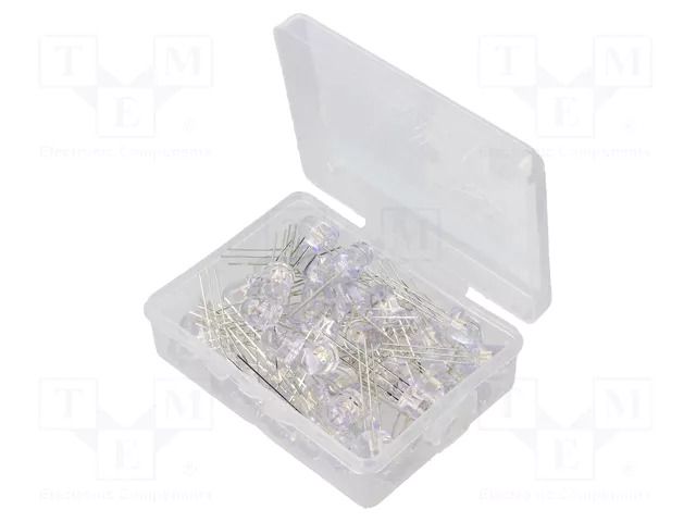 Diode: LED-kit; THT; 8mm; 50pcs; red/blue; 3÷15VDC; plastic box OPTOSUPPLY OKLEDT8050RBV