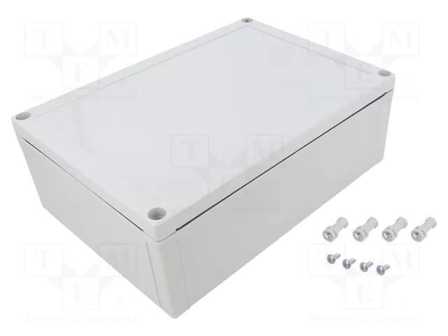 Enclosure: multipurpose; X: 180mm; Y: 255mm; Z: 88mm; MNX; grey; IK08 FIBOX PC200/88XHG