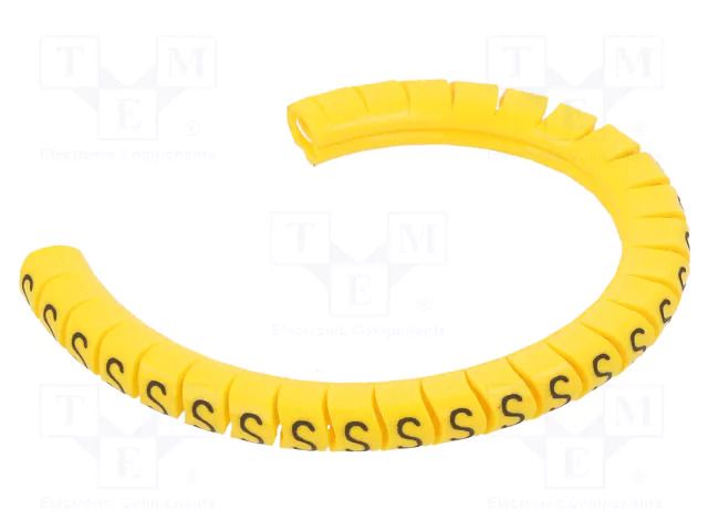 Markers; Marking: S; 2.5÷5mm; PVC; yellow; -30÷60°C; leaded; PA-1 PARTEX PA-10003PV40.S