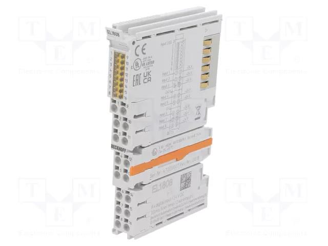 Industrial module: digital input; -25÷60°C; IP20; 24VDC; IN: 8 Beckhoff Automation EL1808