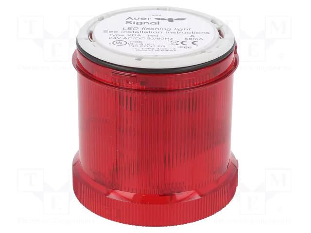 Module: light signaller; red; LED; 24VDC; 24VAC; IP66; Ø73x76mm AUER SIGNAL 900022405