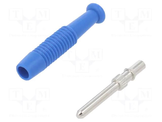 Connector: 2mm banana; plug; 6A; 60VDC; blue; nickel plated; 6mΩ HIRSCHMANN T&M MST3BL