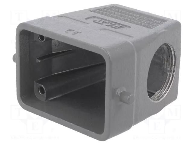 Enclosure: for HDC connectors; HDC; size 3; aluminium alloy; PG21 TE Connectivity T1310060121-000