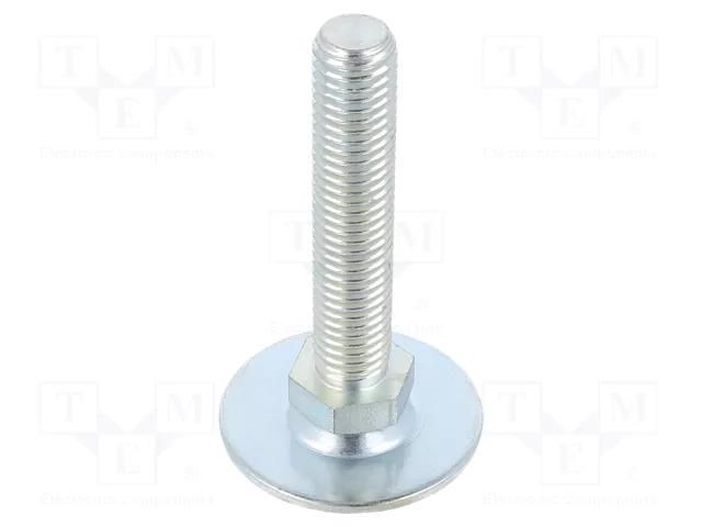 Foot; Base dia: 40mm; M12; steel; Plunger length: 60mm ELESA+GANTER GN40-40-M12-60A0S