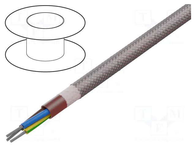 Wire; SiHF; 3G4mm2; Cu; stranded; silicone; brown-red; -60÷180°C HELUKABEL SIHF/GL-P-3G4