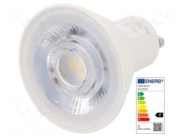 LED lamp; neutral white; GU10; 230VAC; 350lm; P: 5W; 36°; 4000K ams OSRAM 4058075198616