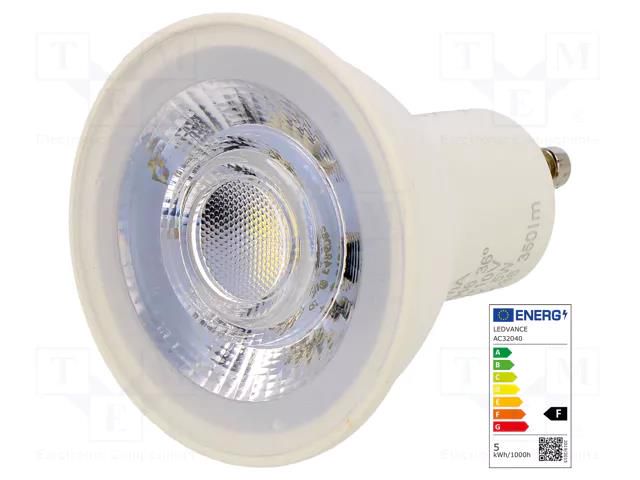 LED lamp; cool white; GU10; 230VAC; 350lm; P: 5W; 36°; 6500K ams OSRAM 4058075198647