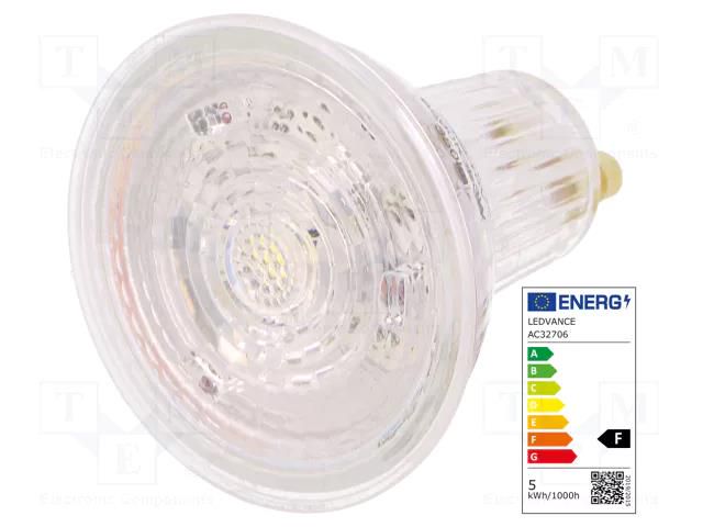 LED lamp; cool white; GU10; 230VAC; 350lm; P: 4.8W; 36°; 6500K ams OSRAM 4058075817715