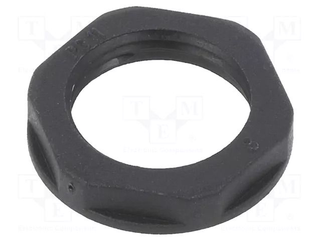 Nut; PG11; polyamide 66; black; Thread: PG; -50÷135°C HELLERMANNTYTON ALPA-PG11-BK