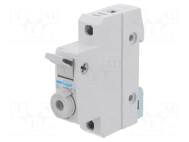 Fuse disconnector; 10x38mm; for DIN rail mounting; 20A; 400V HAGER L95100