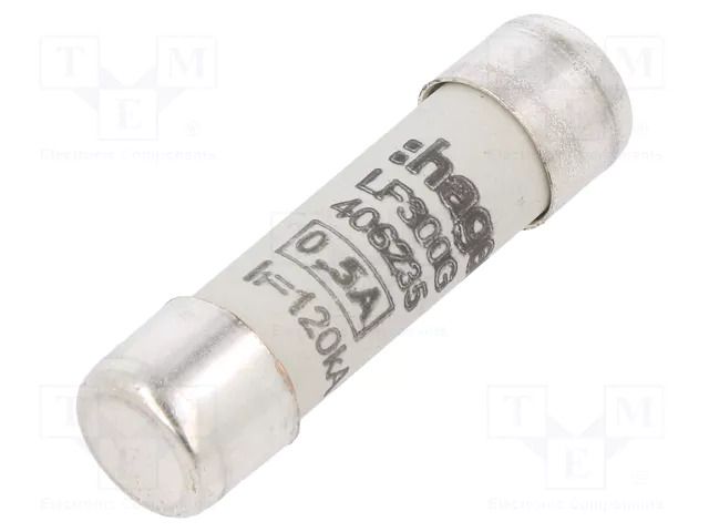 Fuse: fuse; 500mA; 500VAC; gG; cylindrical,industrial; 10x38mm HAGER LF300G