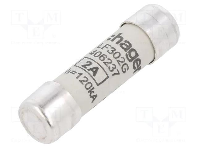 Fuse: fuse; 2A; 500VAC; gG; cylindrical,industrial; 10x38mm HAGER LF302G