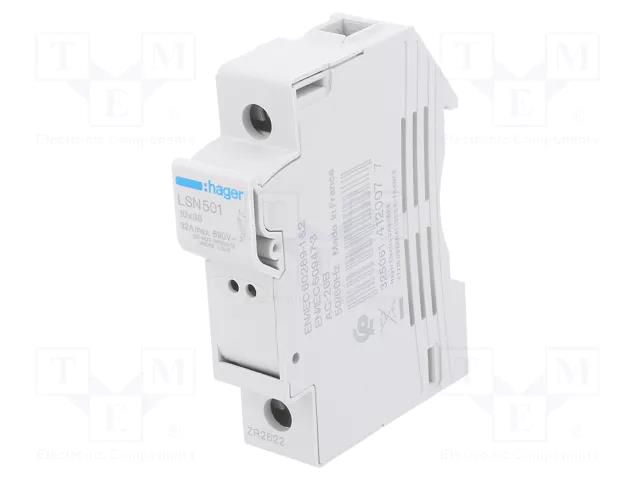 Fuse disconnector; 10x38mm; for DIN rail mounting; 32A; 690V HAGER LSN501