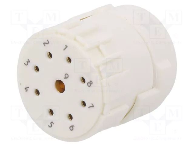 Connector: M23; contact insert; PIN: 9(1+8); female; soldering HUMMEL 7.001.981.104