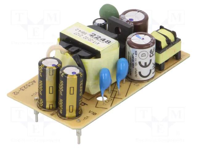 Converter: AC/DC; 20W; Uin: 90÷264VAC,120÷370VDC; Uout: 12VDC; 86% CINCON CFM20S120