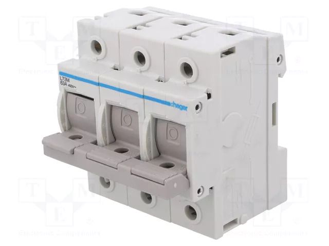 Fuse disconnector; D02; for DIN rail mounting; 63A; 400V; Poles: 3 HAGER L73M