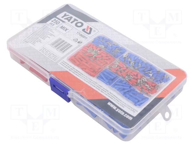 Kit: connectors; crimped; for cable; insulated; 250pcs. YATO YT-068911