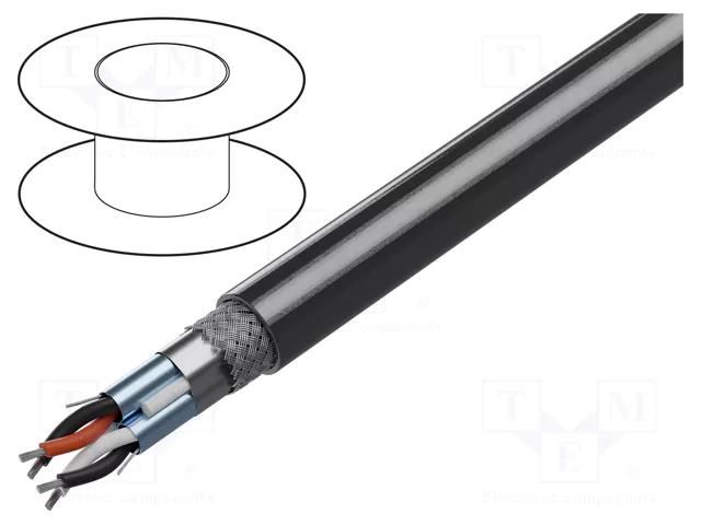 Wire; 2x2x24AWG; RS485; stranded; Cu; Insulation: LSZH; chrome; 152m BELDEN 9842ZH.060500