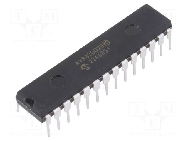 IC: AVR microcontroller; SPDIP28; Ext.inter: 23; Cmp: 1; AVR32 MICROCHIP TECHNOLOGY AVR32DD28-I/SP