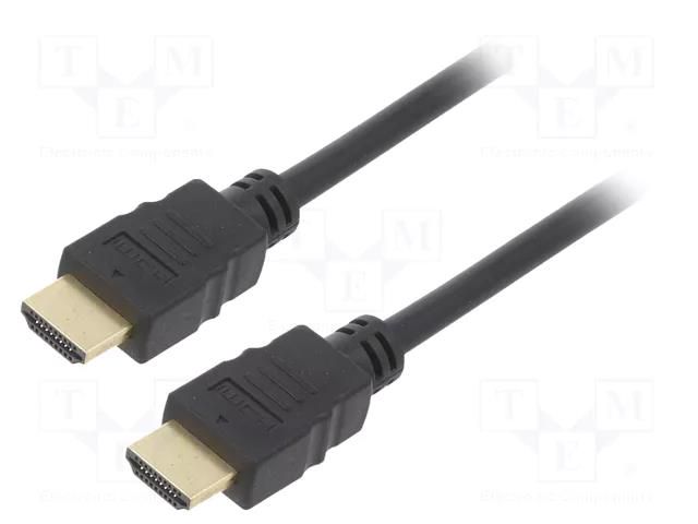 Cable; HDMI plug,both sides; PVC; 2m; black; HDCP 2.2,HDMI 2.0 Goobay GOOBAY-61159