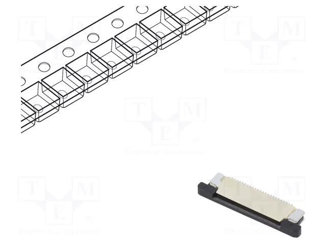 Connector: FFC/FPC; PIN: 24; F32Q; top contacts,ZIF; SMT; 50V; 500mA AMPHENOL AORORA F32Q-1A7H1-11024