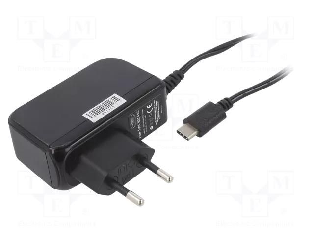 Power supply: switching; mains,plug-in; 5VDC; 3A; 15W; Out: USB C CELLEVIA POWER CLW-1505-W2E-EBC