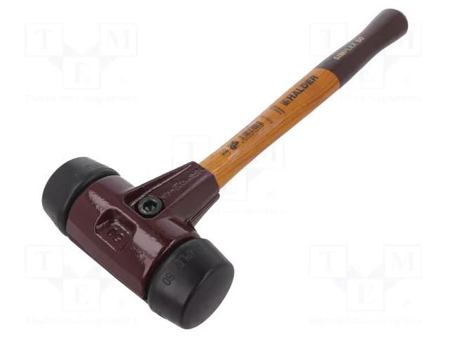 Hammer; 370mm; W: 135mm; 1.15kg; 50mm; round; rubber; wood; SIMPLEX HALDER HAL-3002.050