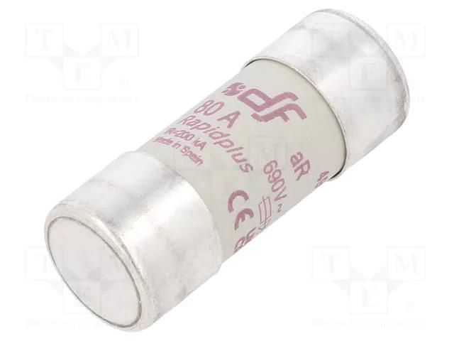 Fuse: fuse; 80A; 690VAC; 700VDC; aR; 22x58mm DF ELECTRIC 491330