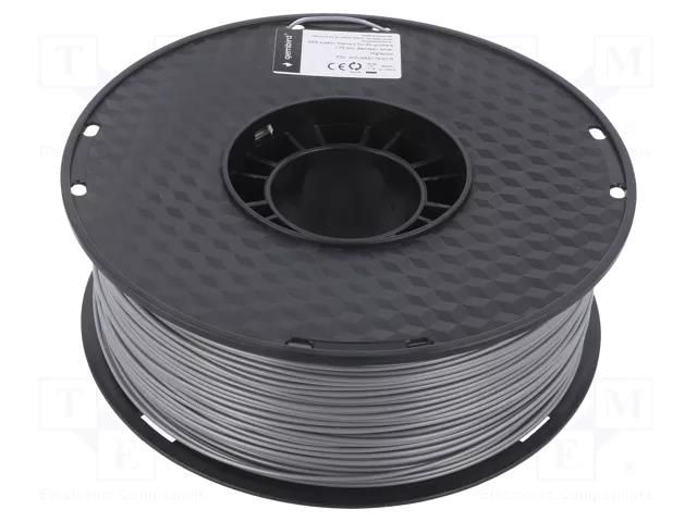 Filament: ABS; 1.75mm; silver; 225÷245°C; 1kg GEMBIRD 3DP-ABS1.75-01-S