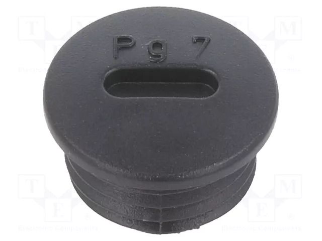 Stopper; PG7; IP56; polyamide; black; Thread: PG; 6mm; -25÷60°C BM GROUP BM4596N
