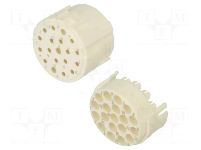 Connector: M23; contact insert; PIN: 19(3+16); female; crimped HARTING 09151193101