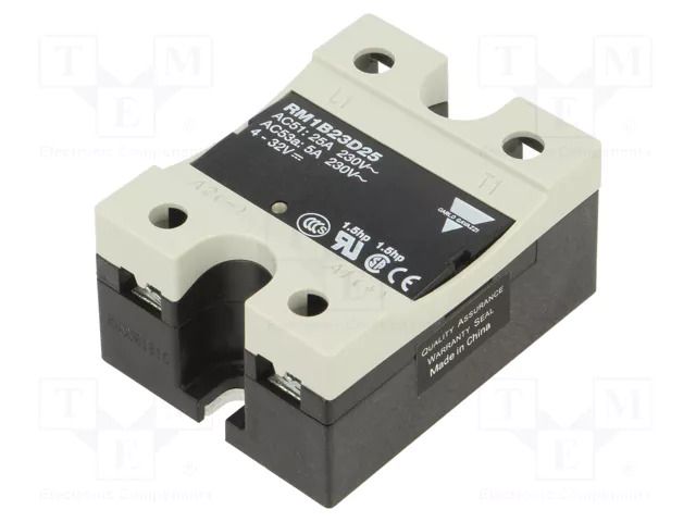 Relay: solid state; Ucntrl: 3÷32VDC; 25A; 42÷265VAC; RM1; 1-phase CARLO GAVAZZI RM1B23D25