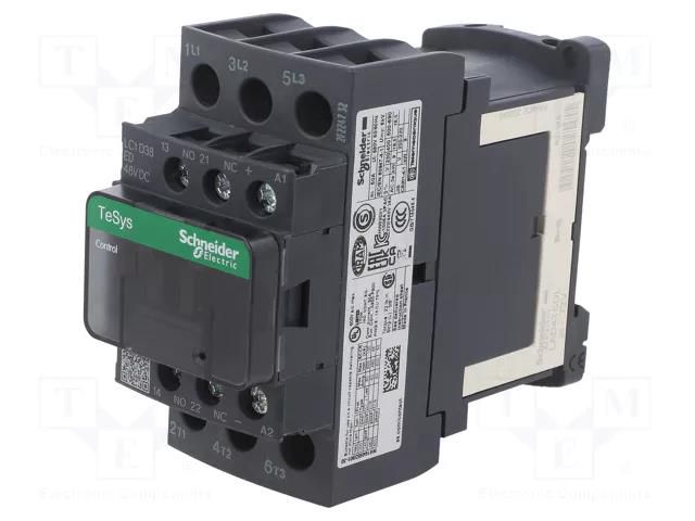 Contactor: 3-pole; NO x3; Auxiliary contacts: NO + NC; 110VAC; 38A SCHNEIDER ELECTRIC LC1D38F7