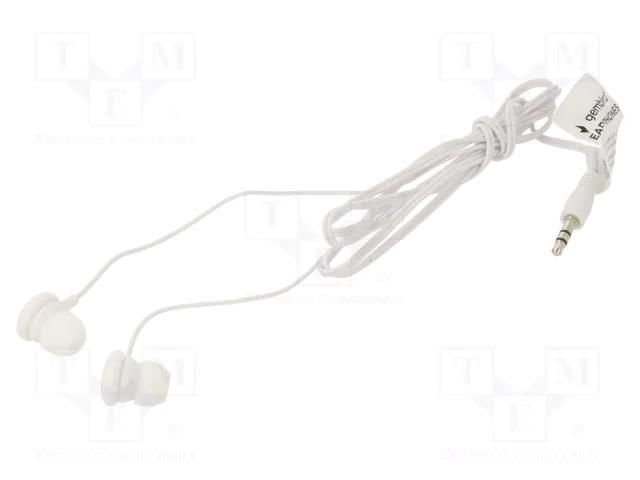 Headphones; white; Jack 3,5mm; in-ear; 1.2m; 50Hz÷18kHz GEMBIRD MHP-EP-001-W