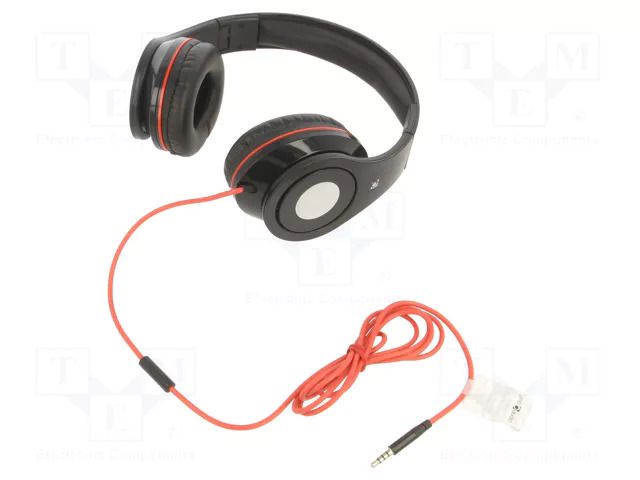 Headphones with microphone; black; Jack 3,5mm; headphones; 1.5m GEMBIRD MHS-DTW-BK
