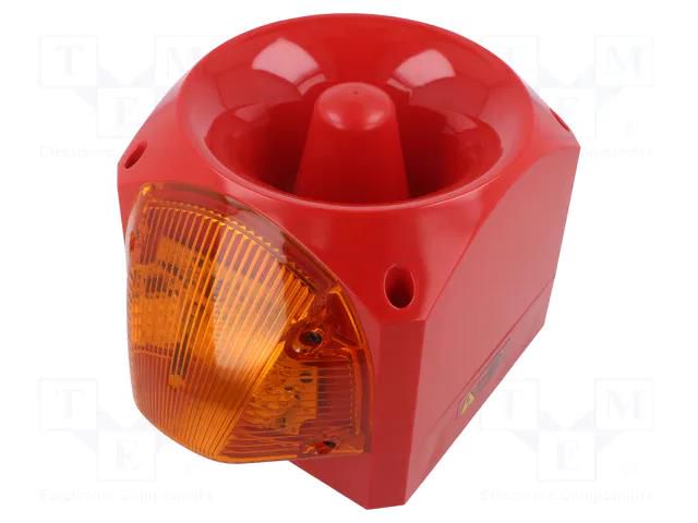 Signaller: lighting-sound; 24÷48VAC; LED; red; IP66; 110dB; ABS KLAXON SIGNALS PNC-0063